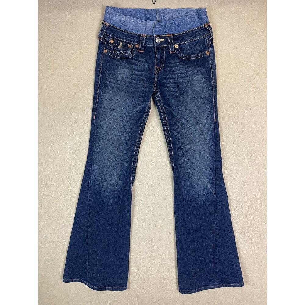 True Religion Jeans Womens 30 Blue Joey Boot Cut Maternity Regular Fit Stretch